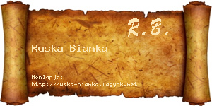 Ruska Bianka névjegykártya